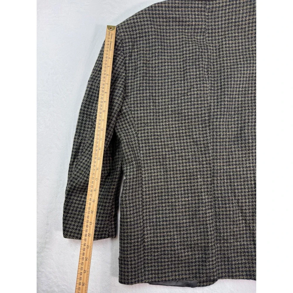 Andrew Fezza Gruppo GFT Mens Houndstooth Blazer Sport Coat Brown Olive 2 Button